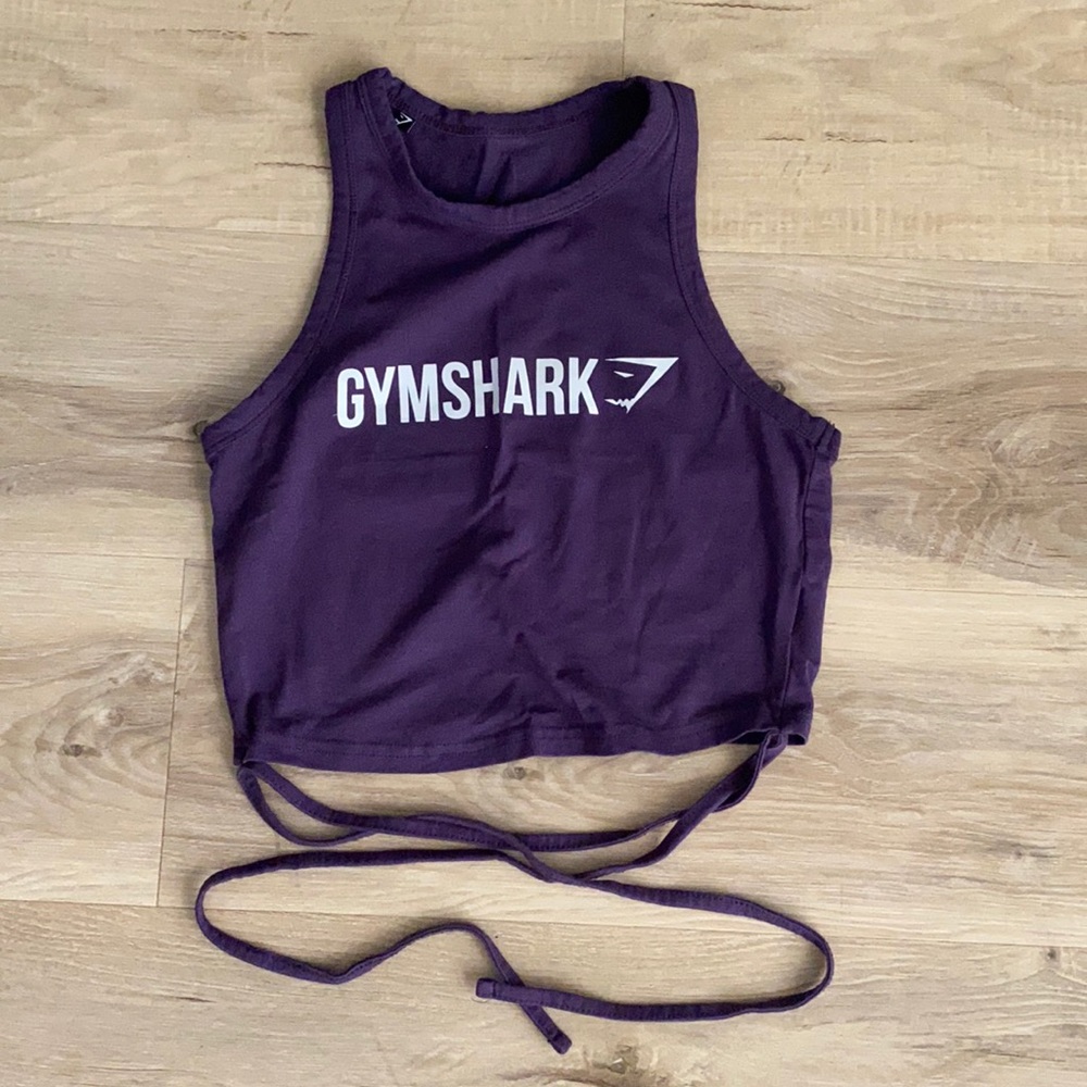 Gymshark Tie Waist Crop Top Purple - Small